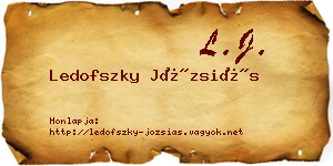 Ledofszky Józsiás névjegykártya
